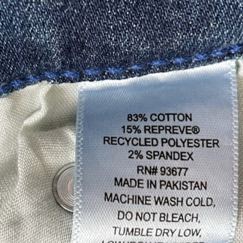 Arizona Jean Co Flex Slim Straight Medium Wash Blue Denim Jeans Sz 32x30 34W VG - Picture 7 of 7